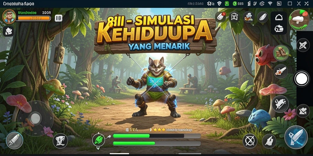 Tampilan gameplay 8II yang menampilkan simulasi kehidupan yang mendalam.