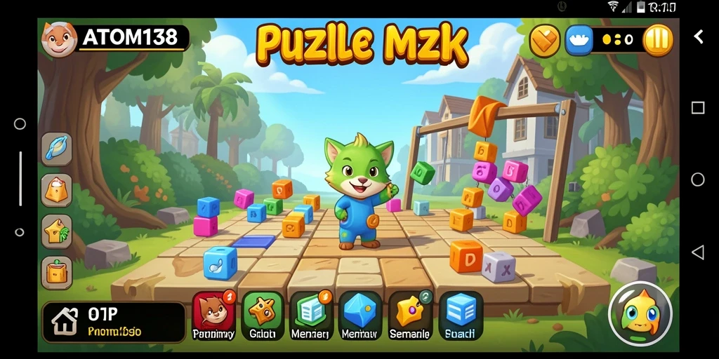 Tampilan gameplay menarik dari ATOM138 menampilkan banyak tantangan Puzzle.