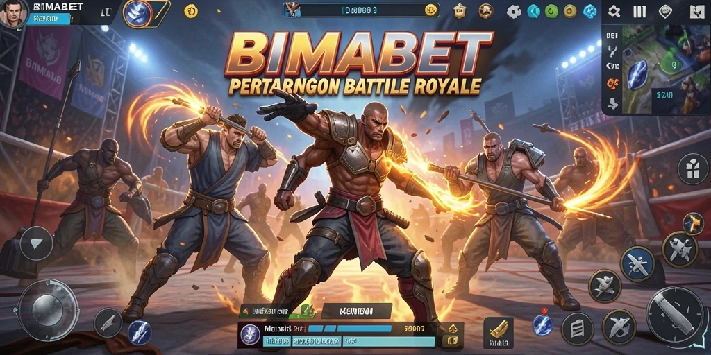 Tampilan gameplay Battle Royale yang intens dan seru di BIMABET.
