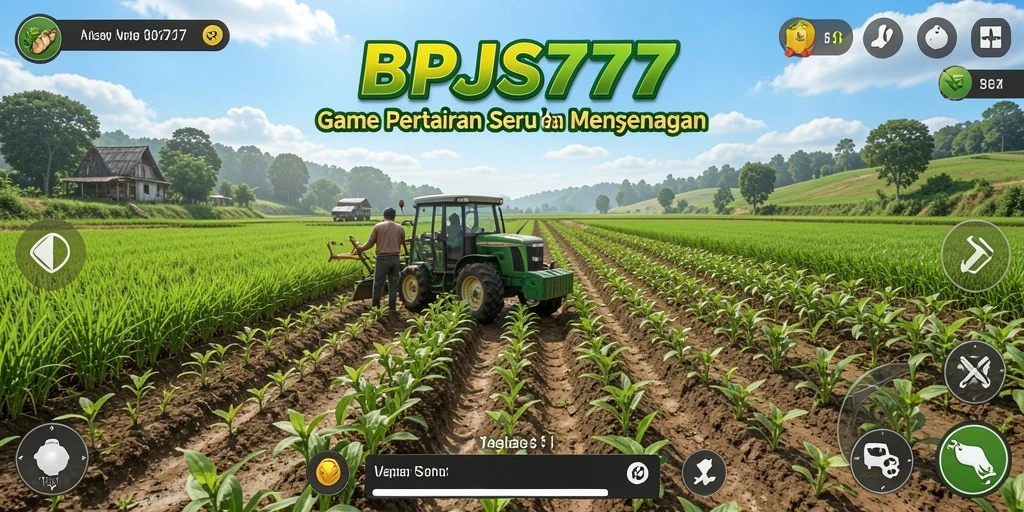 Tampilan gameplay seru di BPJS777 dengan aktivitas bertani.