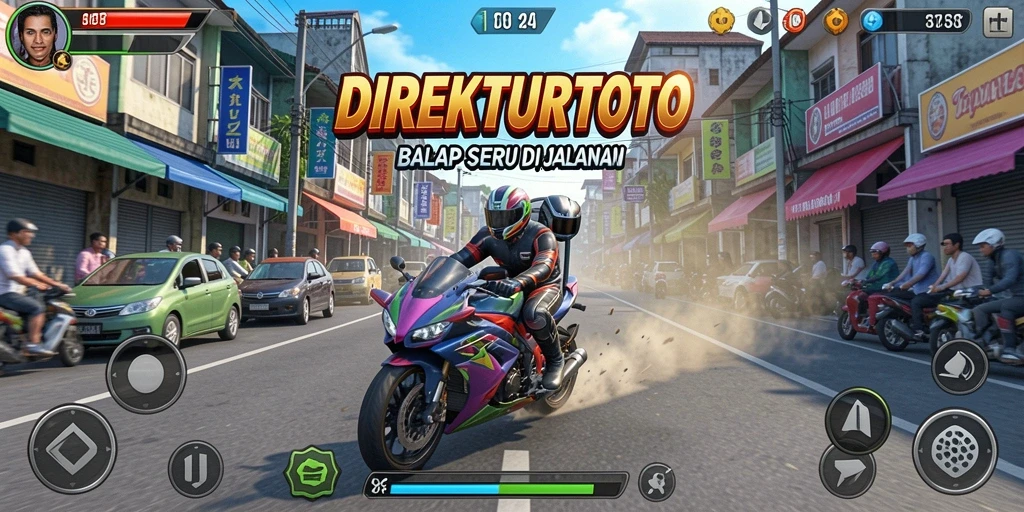 Tampilan gameplay balap menegangkan di DIREKTURTOTO.