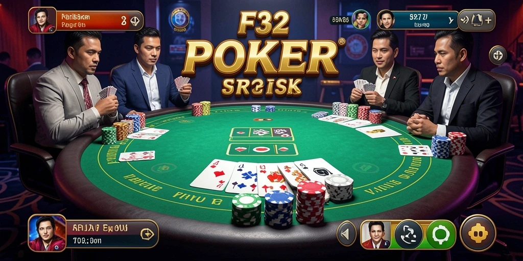 Tangkapan layar gameplay F32 yang menarik dalam permainan poker.