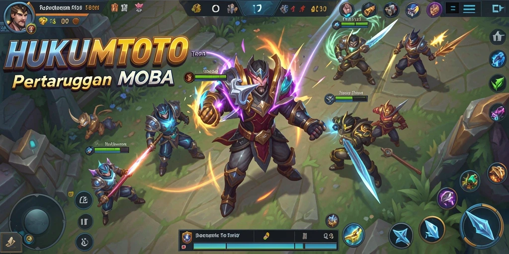 Gameplay seru HUKUMTOTO dengan aksi pertarungan tim yang mendebarkan.