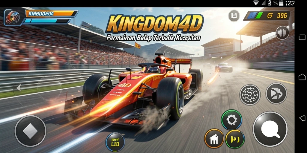 Tampilan gameplay balapan seru di KINGDOM4D.