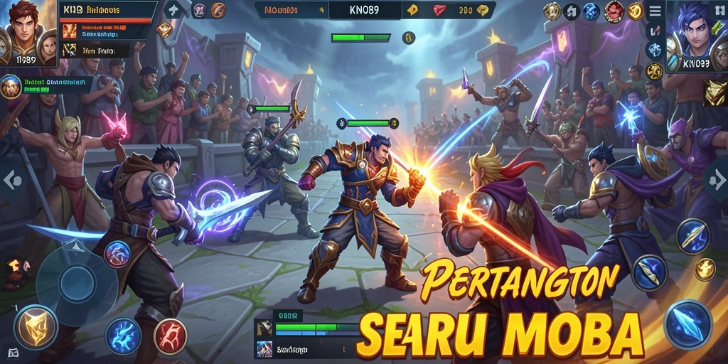 Tampilan aksi intens di arena pertarungan KNO89