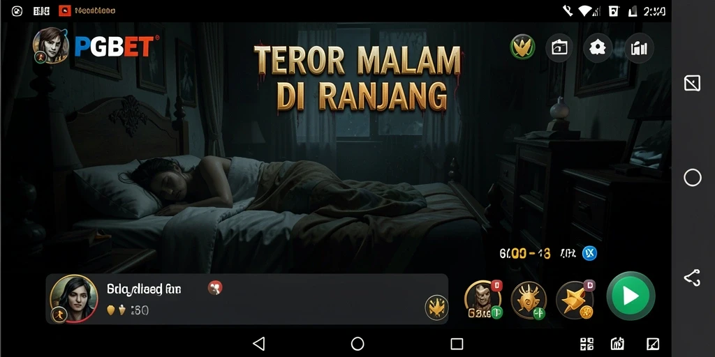 Screenshot gameplay Horror menampilkan karakter menghadapi kegelapan.