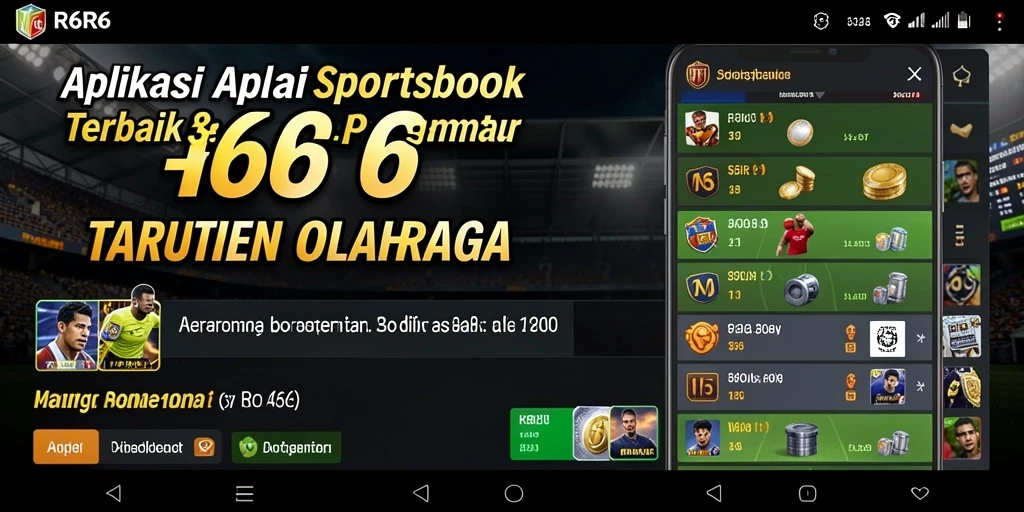Screenshot utama R6R6 menampilkan antarmuka taruhan olahraga yang menarik.
