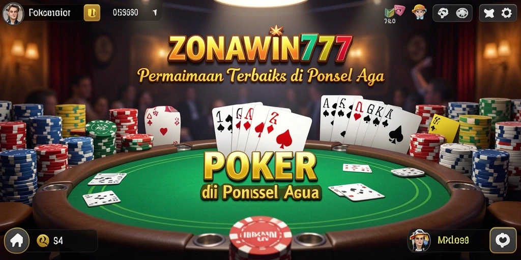 Tampilan screenshot dari permainan Poker yang intens dan seru